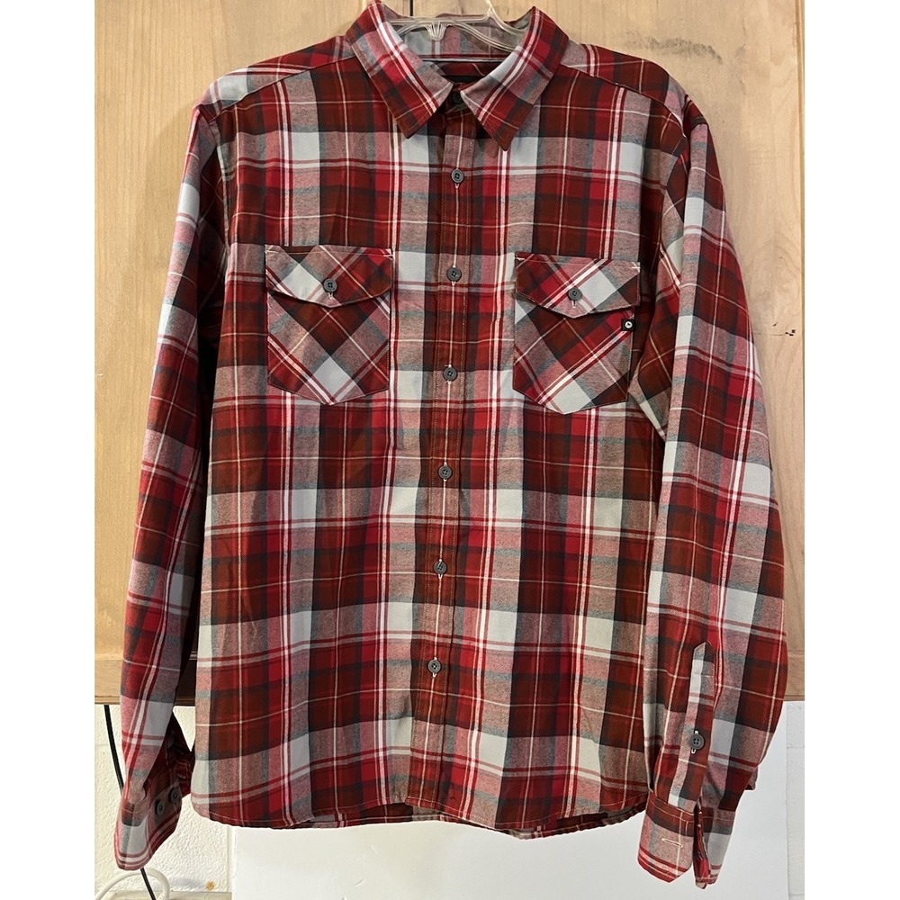 Marmot Button Down Shirt Mens XXL Red Plaid Long Sleeve Outdoor Flannel Style